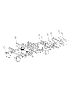 Frame Assembly Diagram and Parts List for M54-KW 53BB5DBW750-23-HP Cub Cadet Lawn Tractor